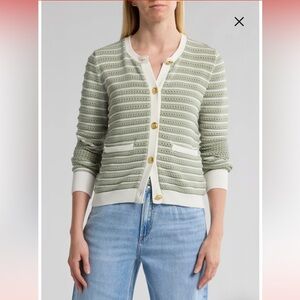 Rag & Bone Evelyn Stripe Organic Cotton Blend Cardigan